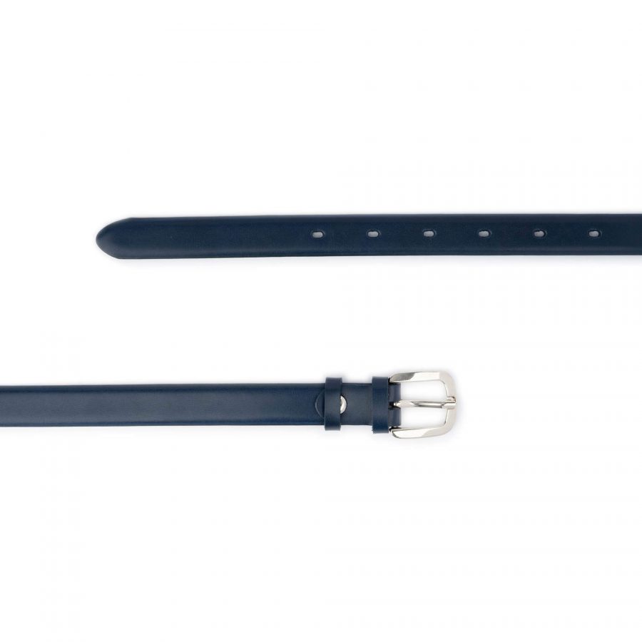 navy blue thin leather dress belt 2