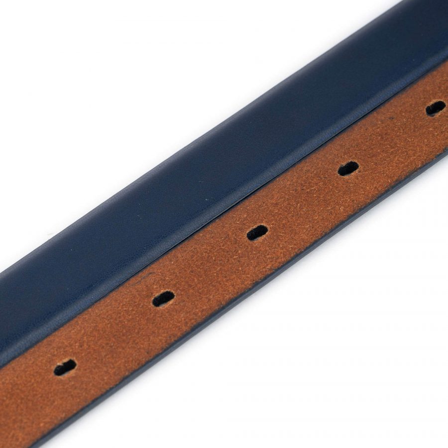 navy blue thin leather dress belt 3