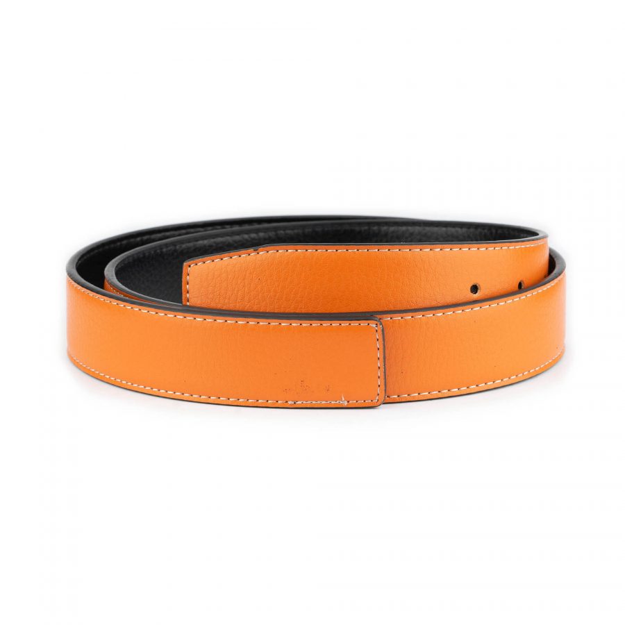 orange vegan belt strap for buckles reversible 35 mm 1