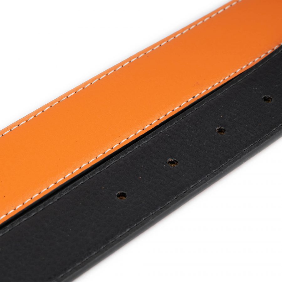 orange vegan leather belt strap reversible 38 mm 3