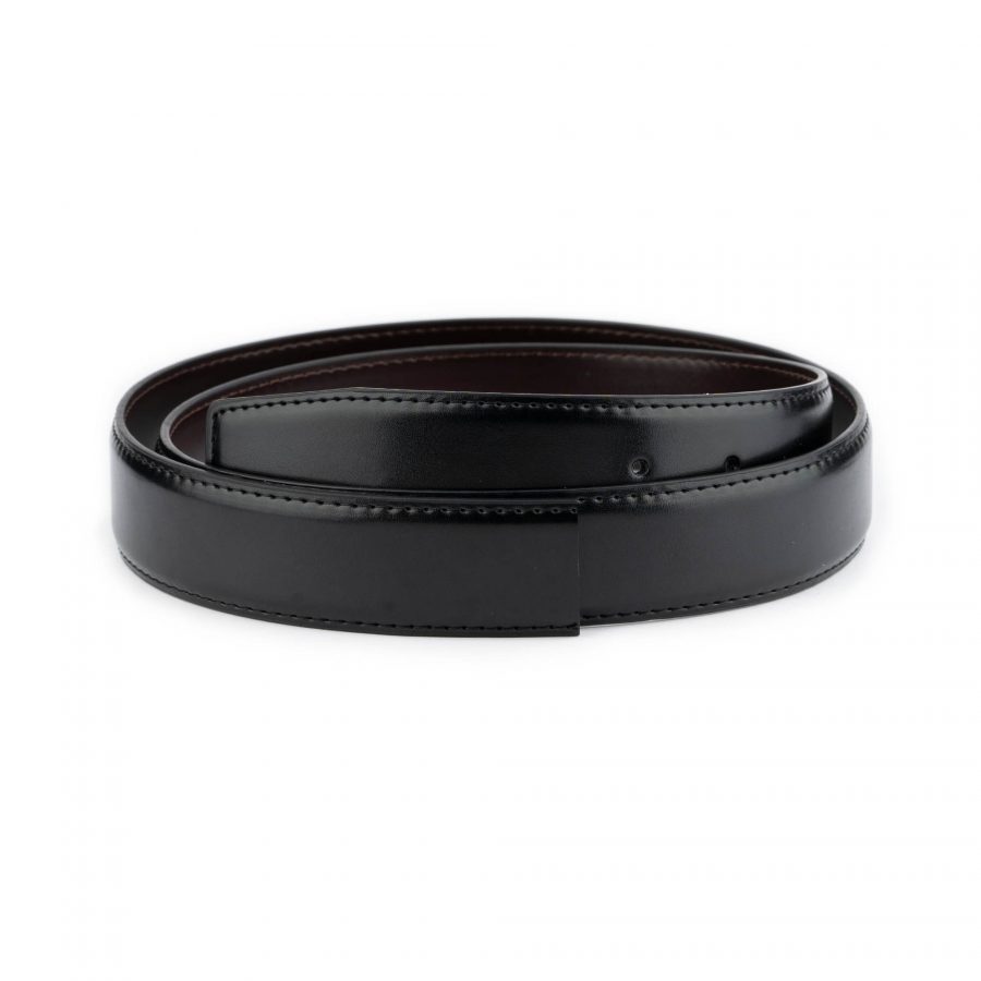 reversible vegan leather belt strap for buckles black brown 1