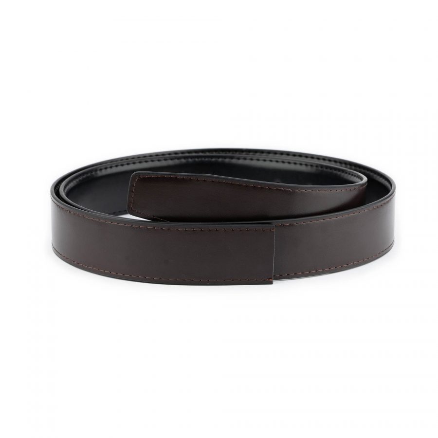 reversible vegan leather belt strap for buckles black brown 2