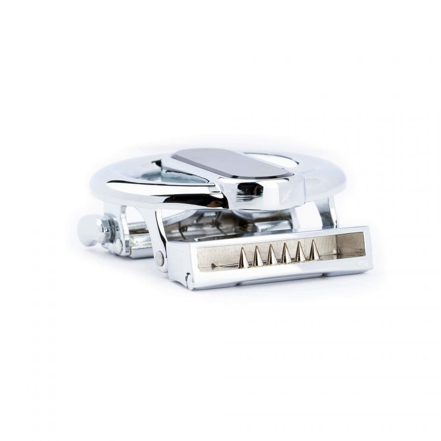 silver round ratchet buckle for womens belts 4