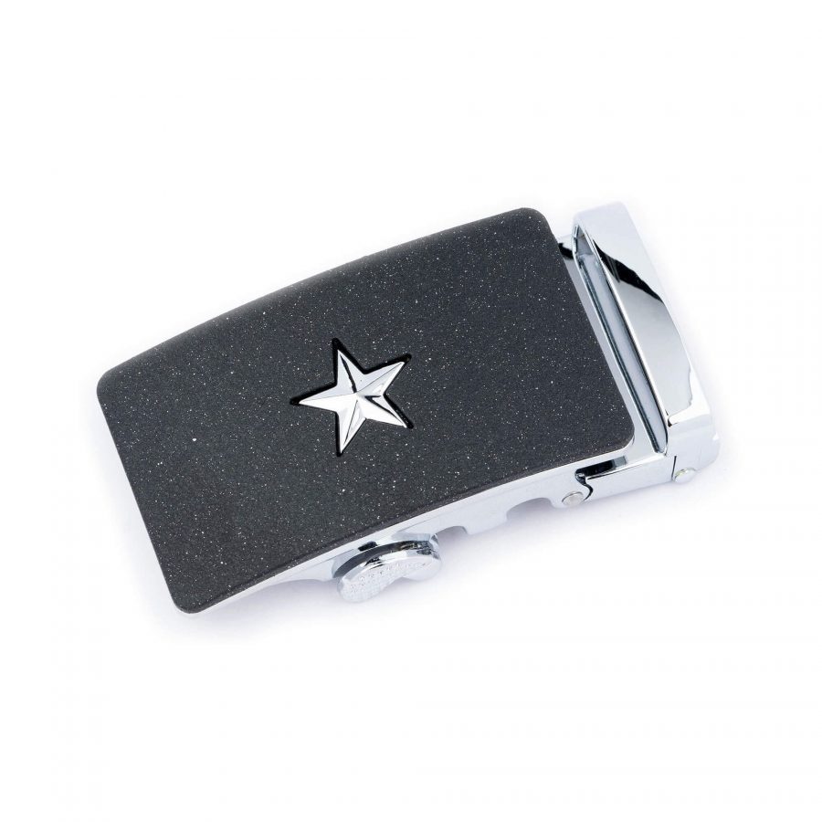 stylish mens ratcheting buckle with silver star 1