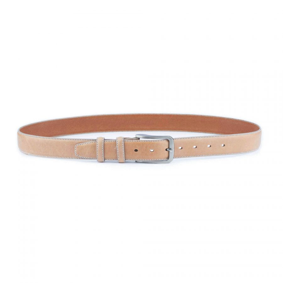 taupe leather belt for men 2
