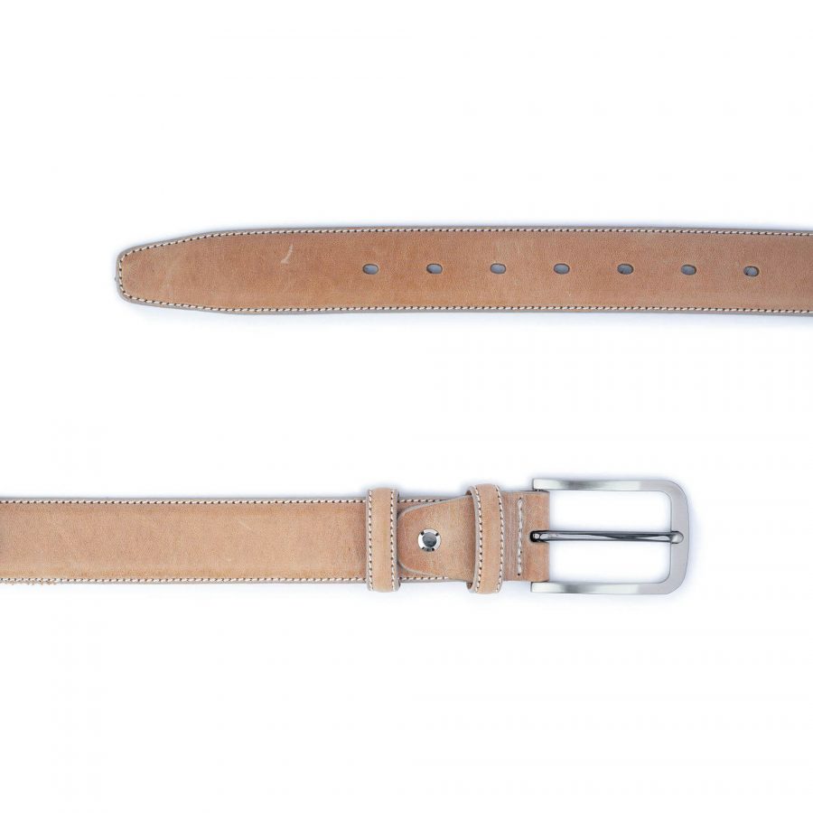 taupe leather belt for men 3