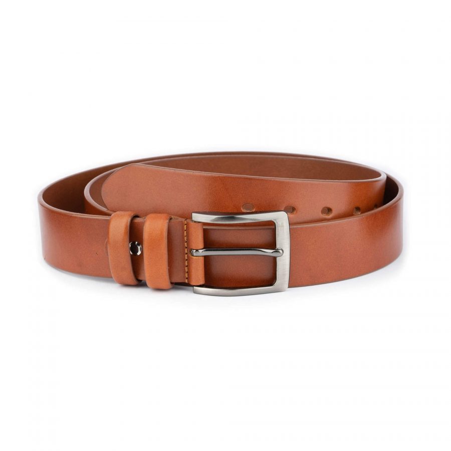 thick tan brown leather belt for jeans 1 28 40 usd39 TANBRO4012NOSAML