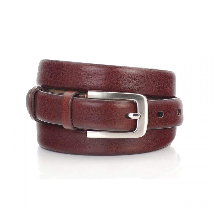 thin brown womens leather belt for dresses 1