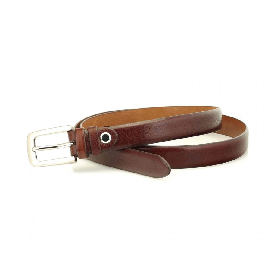 thin brown womens leather belt for dresses 3