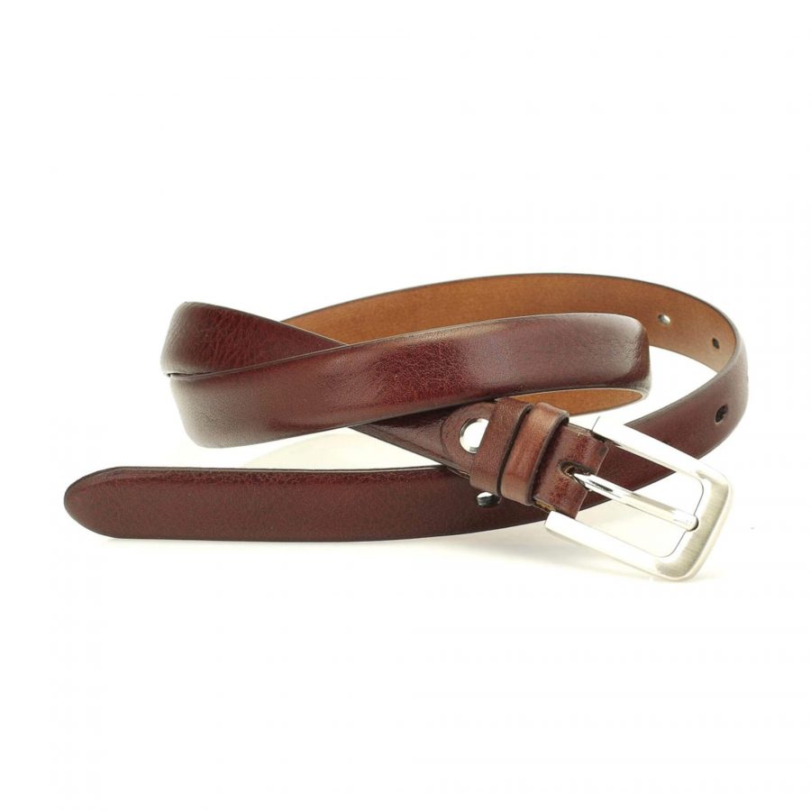 thin brown womens leather belt for dresses 4