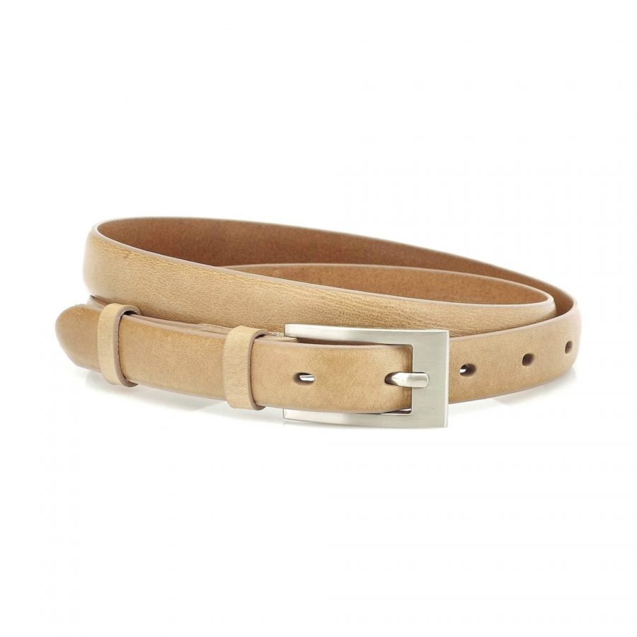 thin light tan womens belt for dresses 2