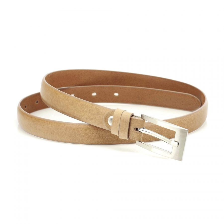 thin light tan womens belt for dresses 3