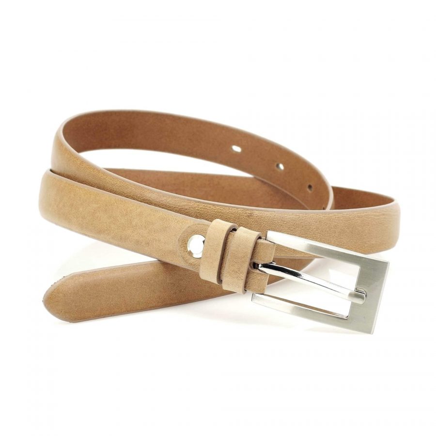 thin light tan womens belt for dresses 5