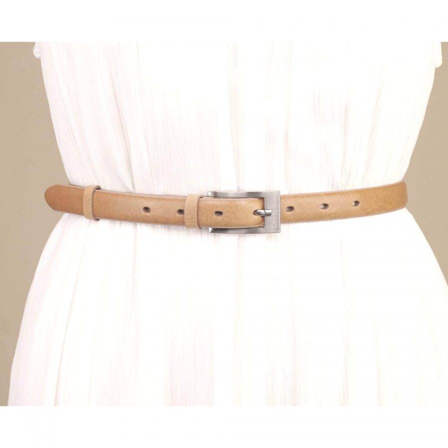 thin light tan womens belt for dresses 6