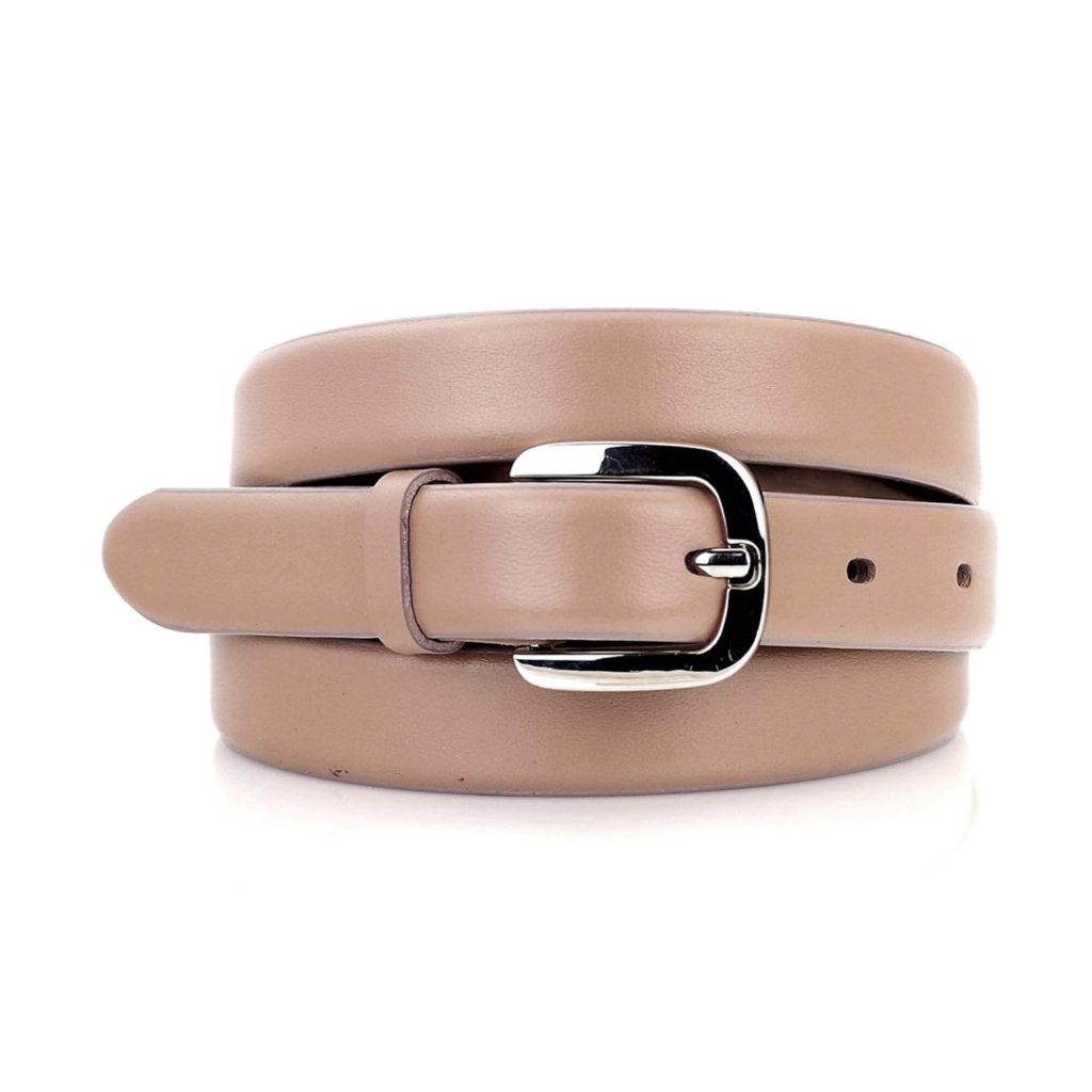 Buy Thin Womens Beige Belt For Dress - Genuine Leather