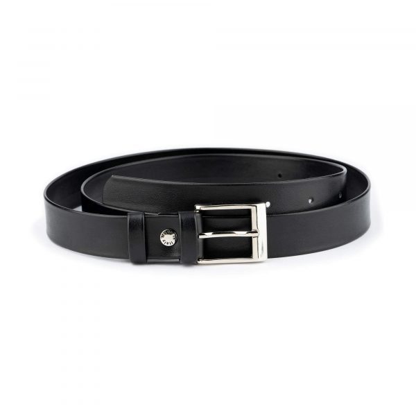 thin womens vegan leather belt black 3 0 cm 1