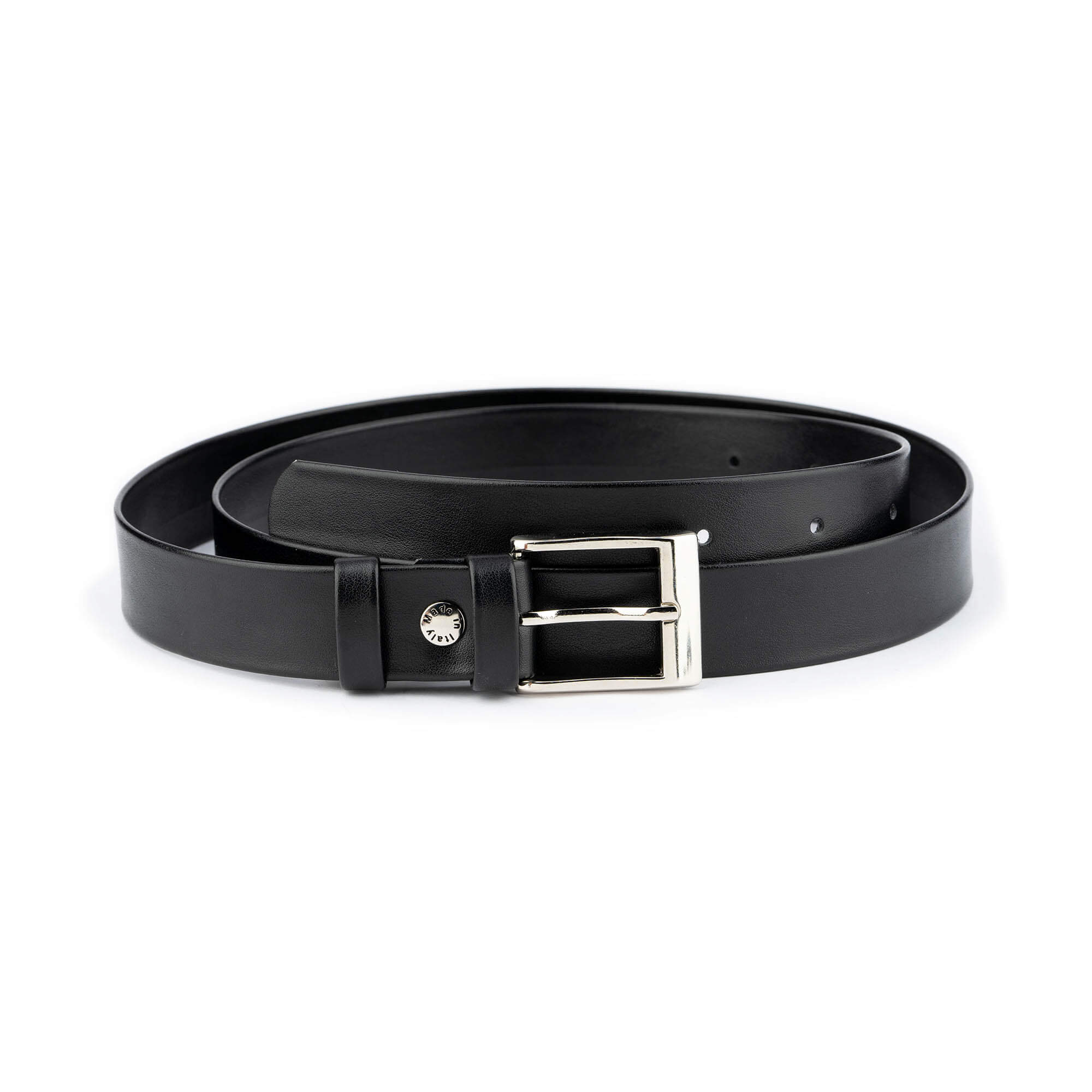 Buy Thin Womens Vegan Leather Belt - Black 3.0 Cm - LeatherBelt