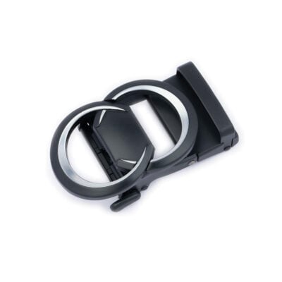 two circle ratchet belt buckle replacement black silver 1