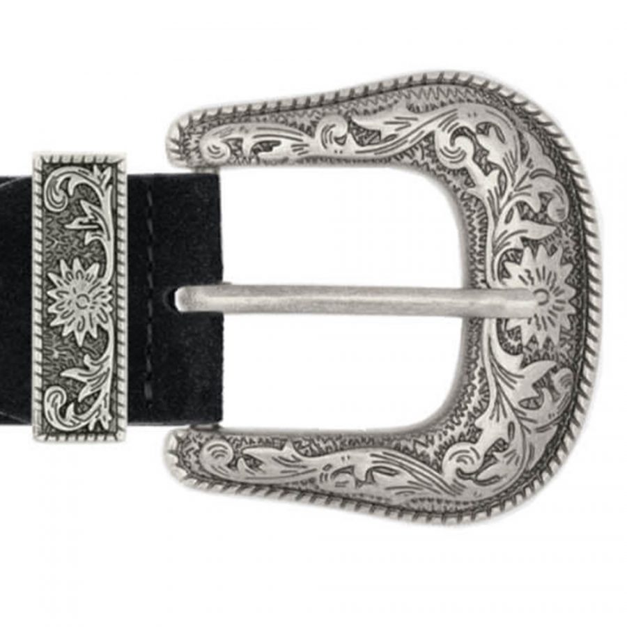 western belts for women black suede leather copy