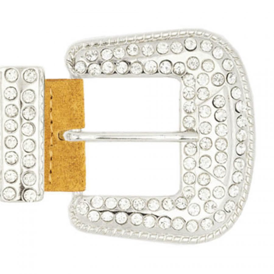 western mustard suede rhinestone buckle belt for ladies copy