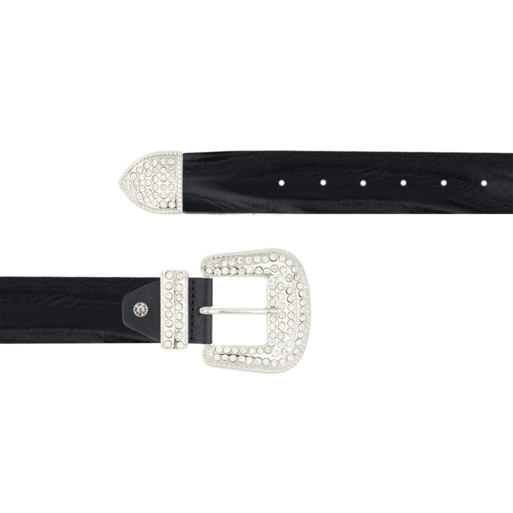 Buy Western Womens Belt For Jeans With Bling Crystal Buckle display picture 1