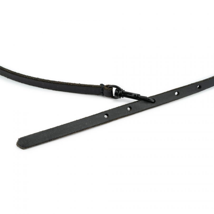 womens black thin tie belt for dress 1 0 cm 3