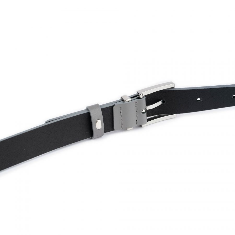 womens gray belt 1 inch genuine leather 6
