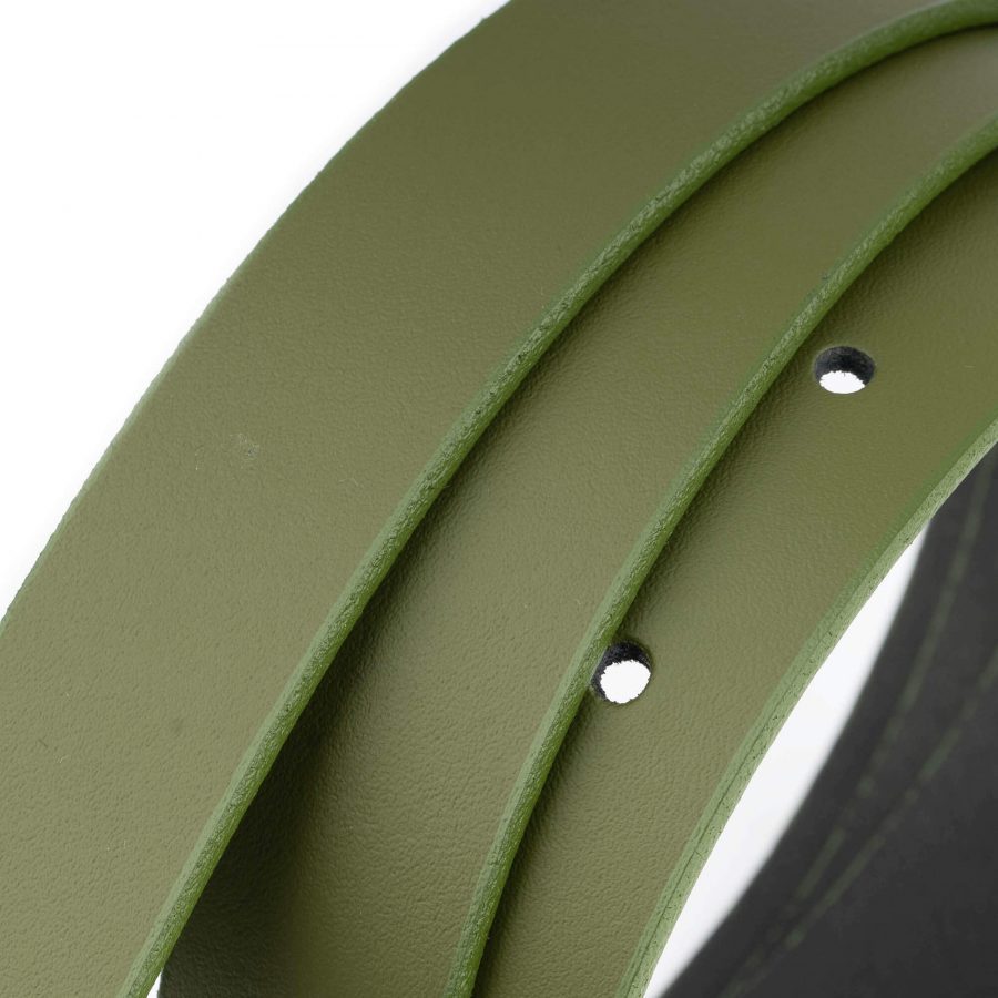 womens khaki green belt with buckle genuine leather 6