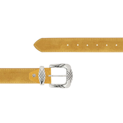 womens mustard belt for jeans wide suede leather 1