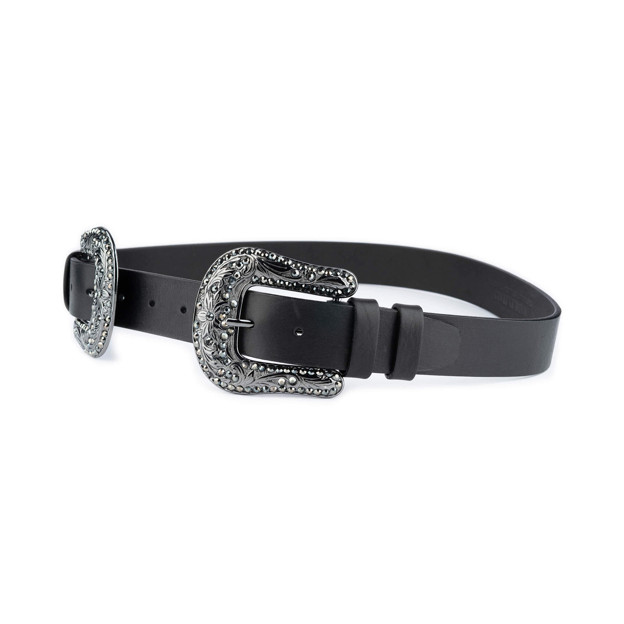 Capo Pelle Ladies Western Belts with Rhinestone Buckle