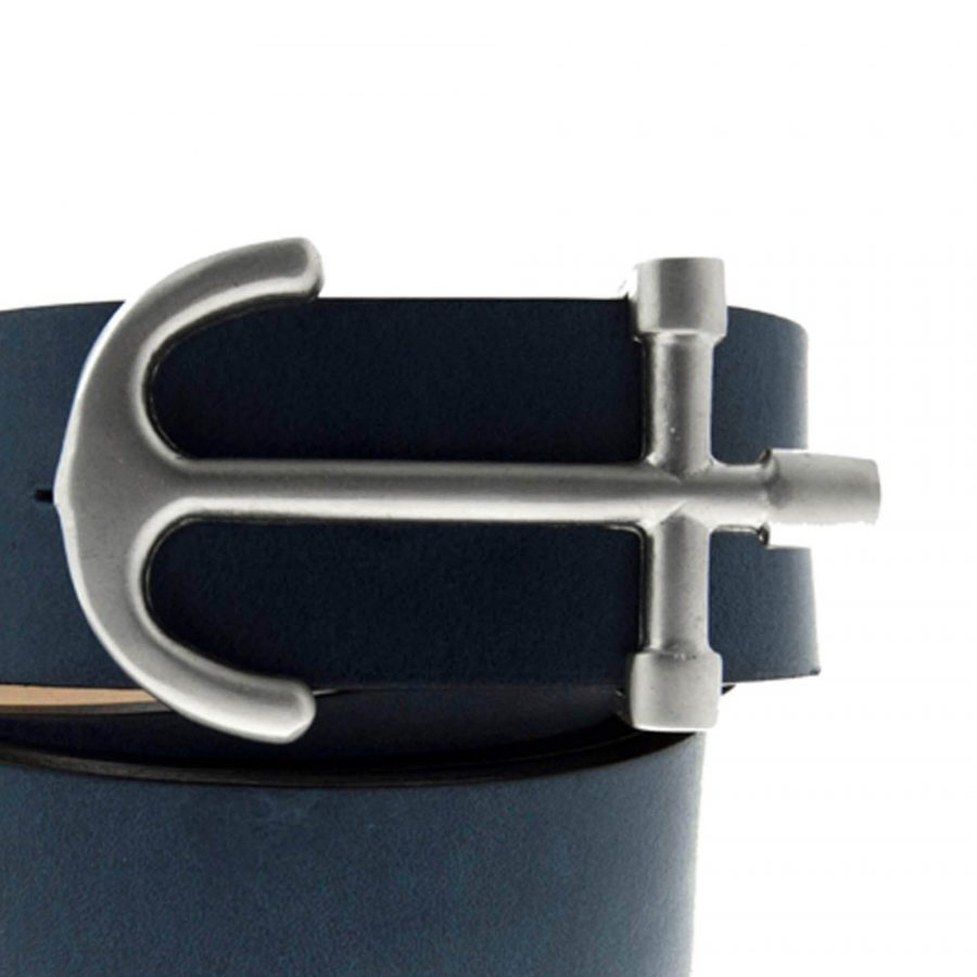 anchor buckle leather belt for men navy blue 351149 3