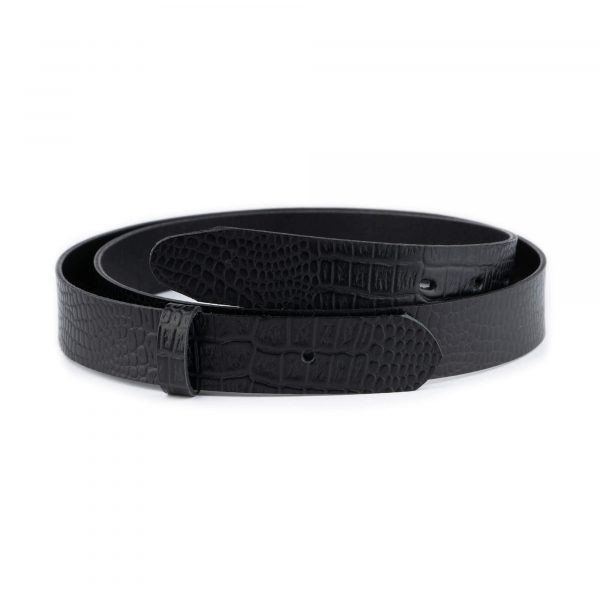 black croc embossed replacement belt strap for buckles 30 mm 1