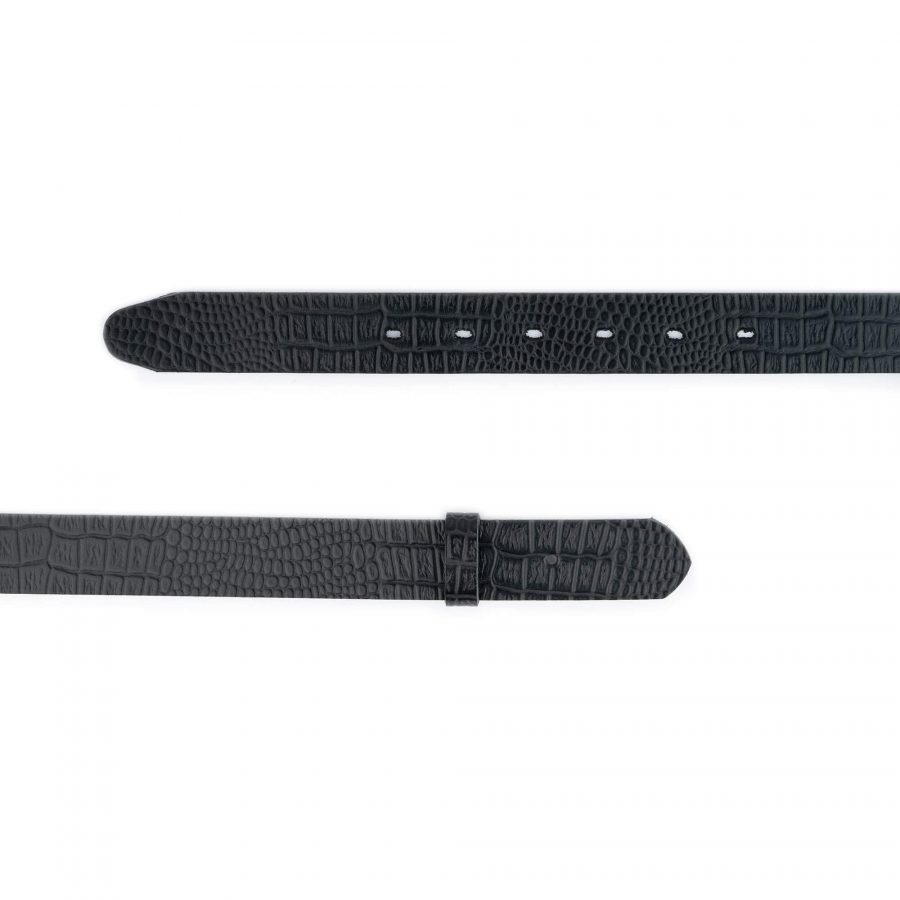 black croc embossed replacement belt strap for buckles 30 mm 2