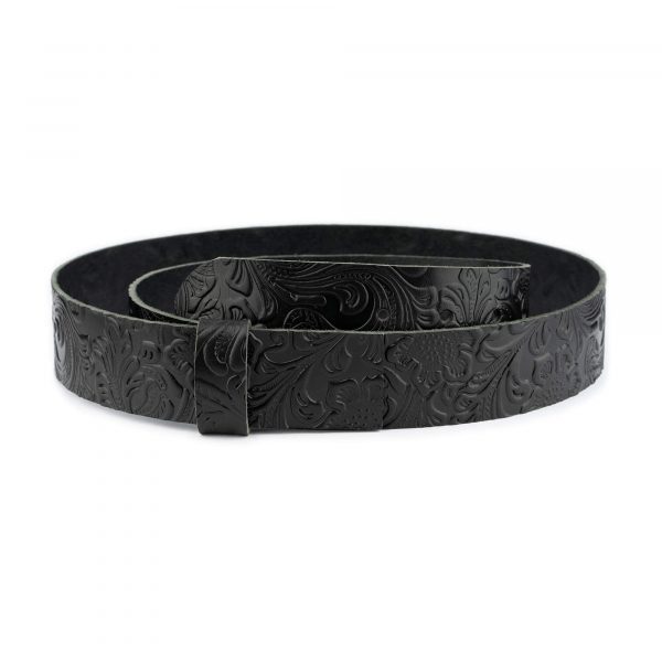 black floral tooled leather belt strap replacement 4 0 cm 1