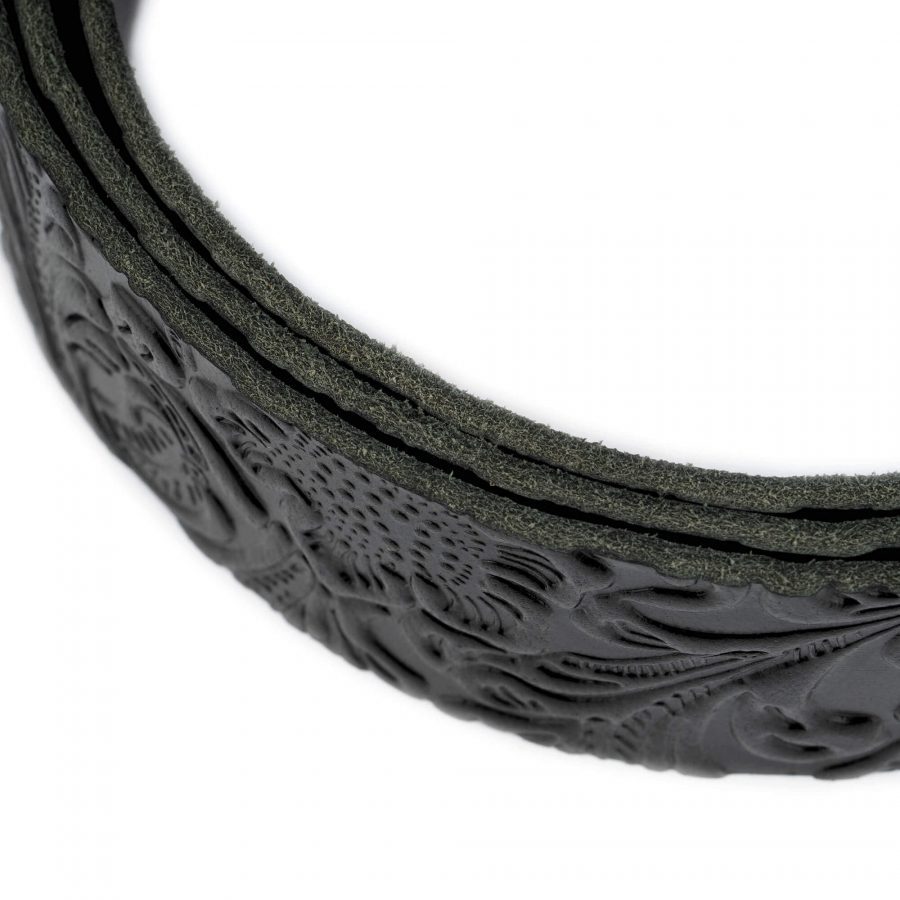 black floral tooled leather belt strap replacement 4 0 cm 5