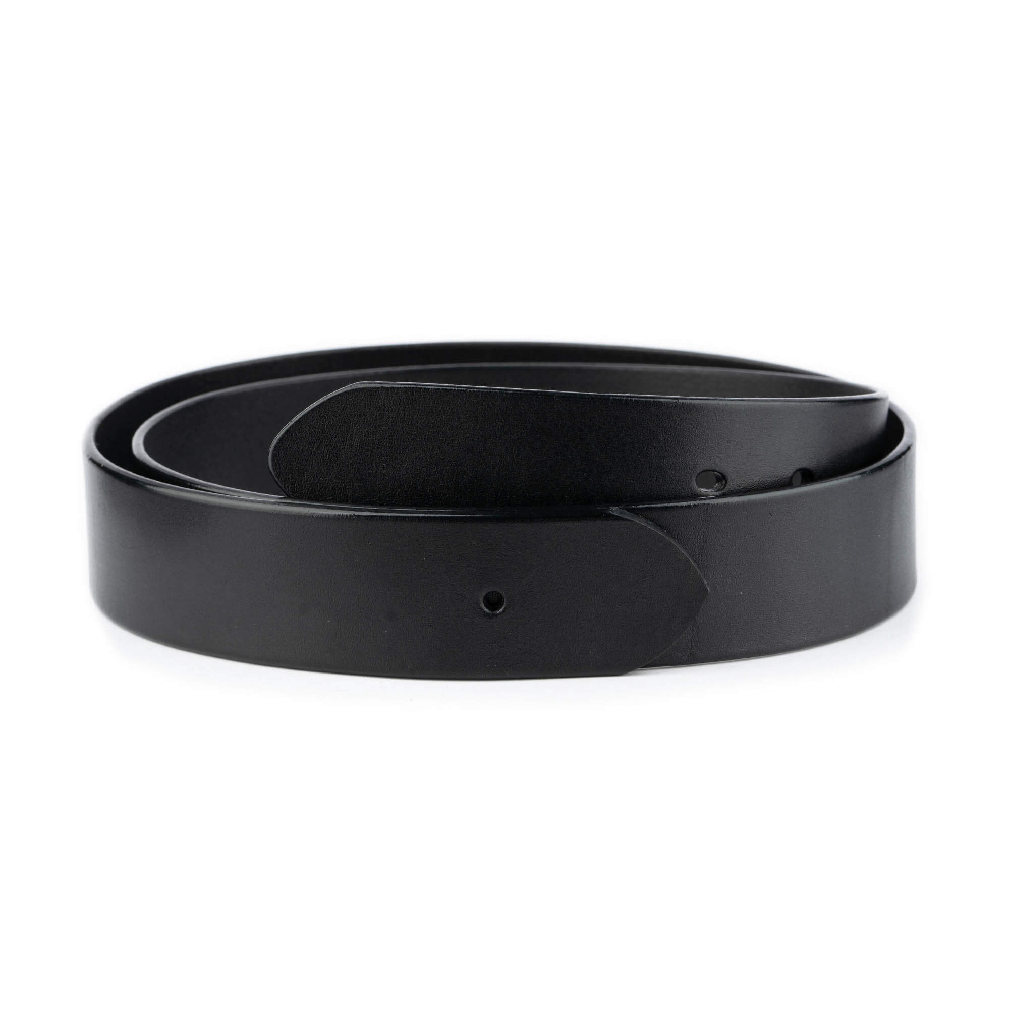 Buy Black Wide Leather Strap For Belt - With Hole For Buckle