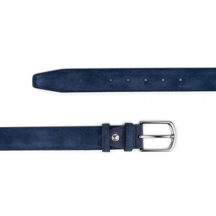 blue suede belt for jeans genuine leather 1 3 8 inch wide 3
