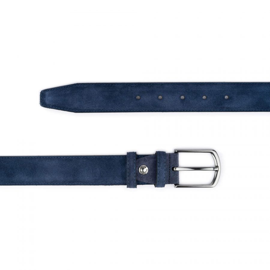 blue suede belt for jeans genuine leather 1 3 8 inch wide 4