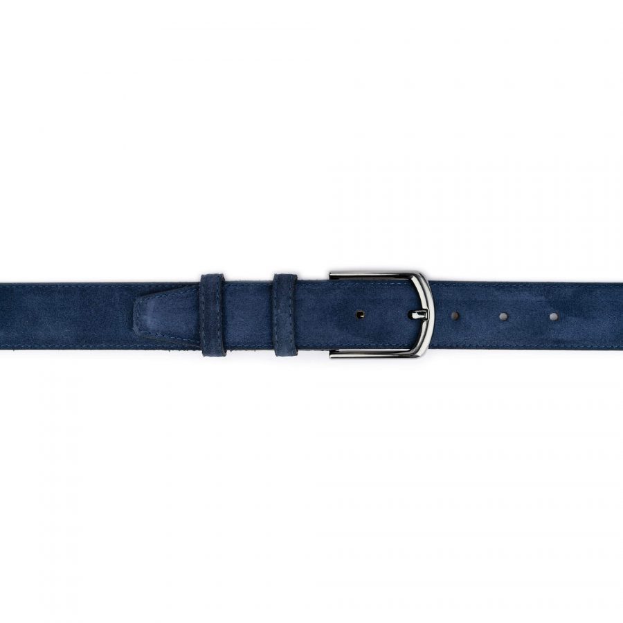 blue suede belt for jeans genuine leather 1 3 8 inch wide 5