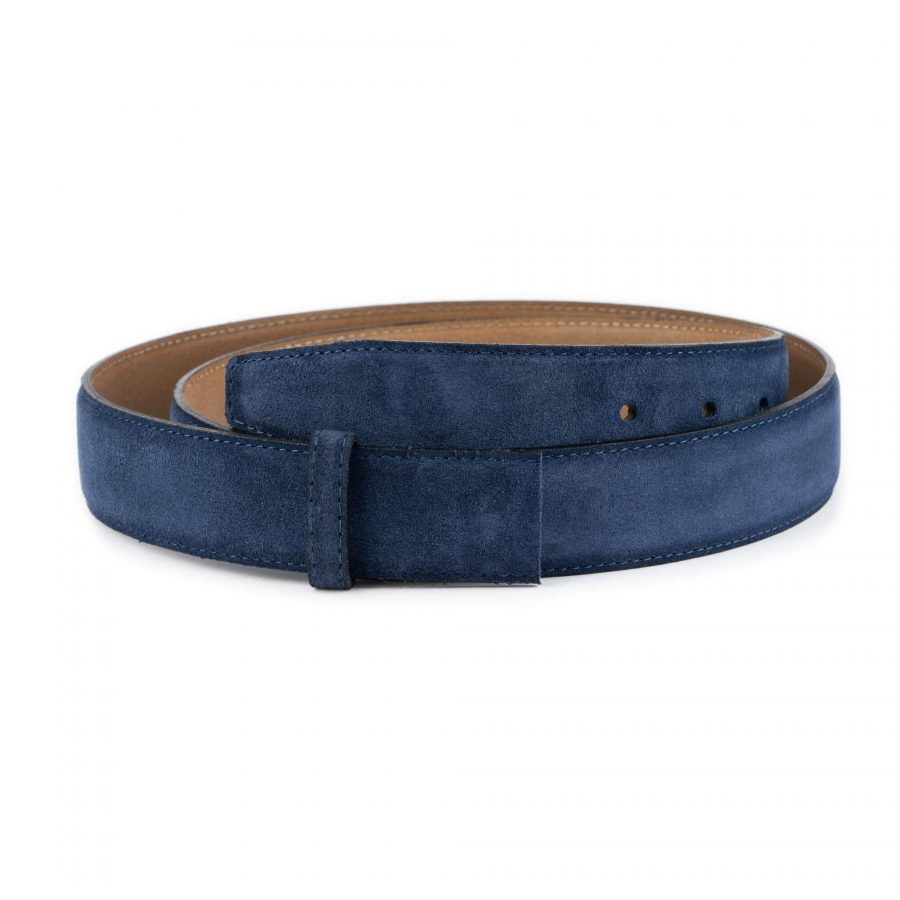 blue suede belt strap for buckle real leather 1 3 8 inch 1