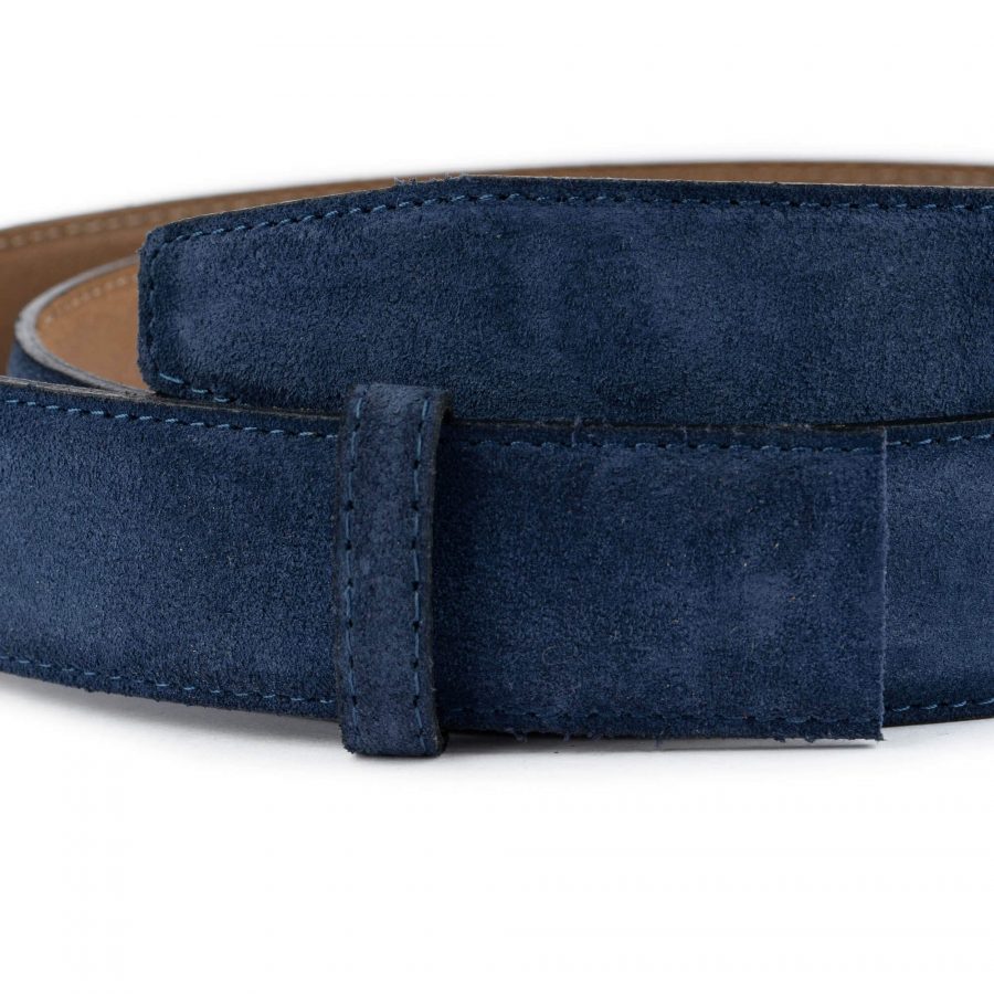 blue suede belt strap for buckle real leather 1 3 8 inch 2