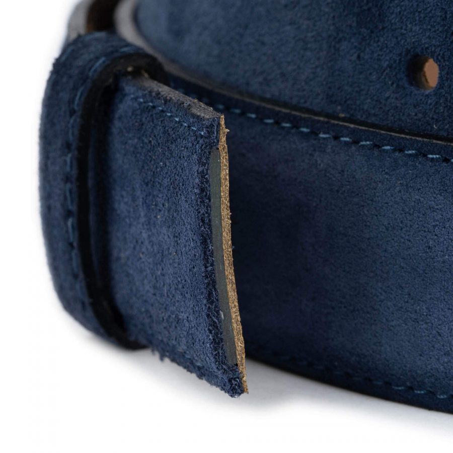 blue suede belt strap for buckle real leather 1 3 8 inch 3