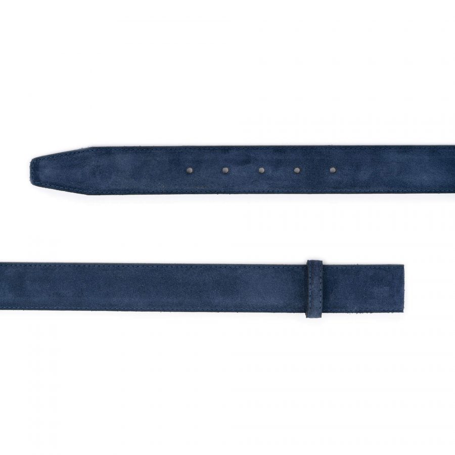 blue suede belt strap for buckle real leather 1 3 8 inch 4