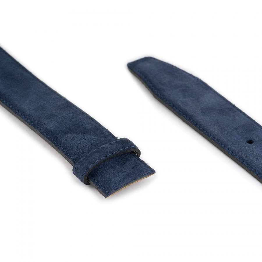 blue suede belt strap for buckle real leather 1 3 8 inch 5