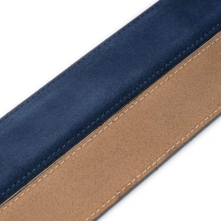 blue suede belt strap for buckle real leather 1 3 8 inch 6