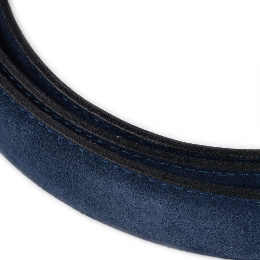 blue suede belt strap for buckle real leather 1 3 8 inch 9