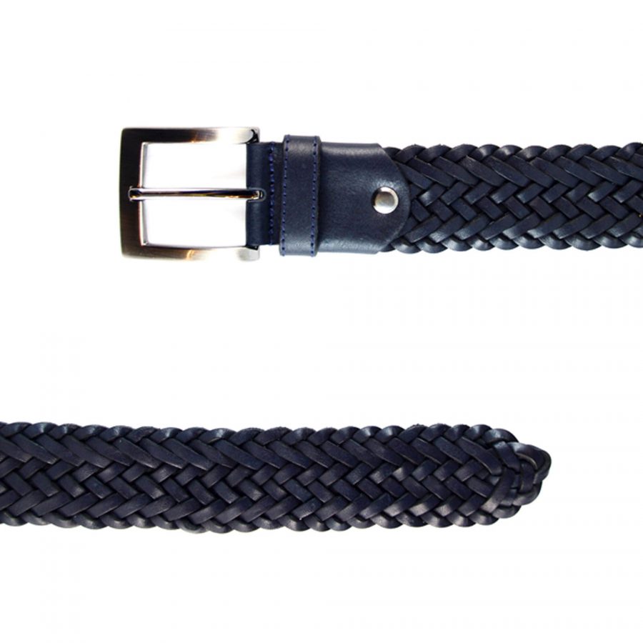 braided dark blue belt for mens pants 351021 3