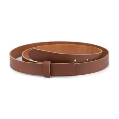 brown belt strap without buckle 2 5 cm real leather 1