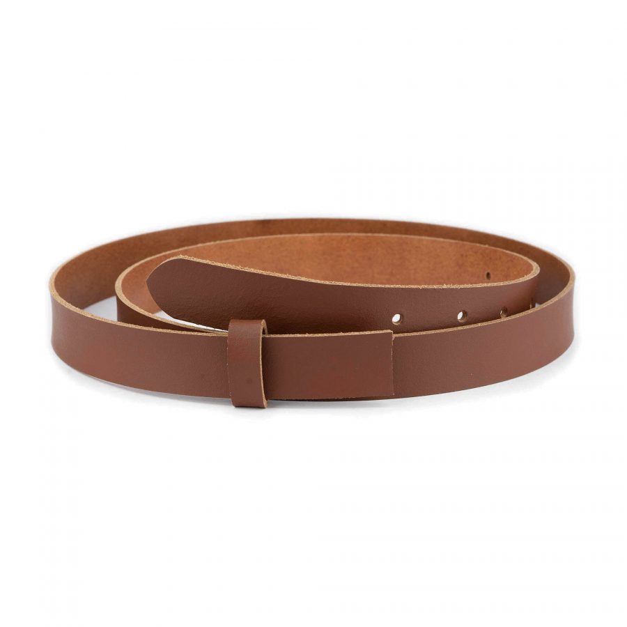 brown belt strap without buckle 2 5 cm real leather 1