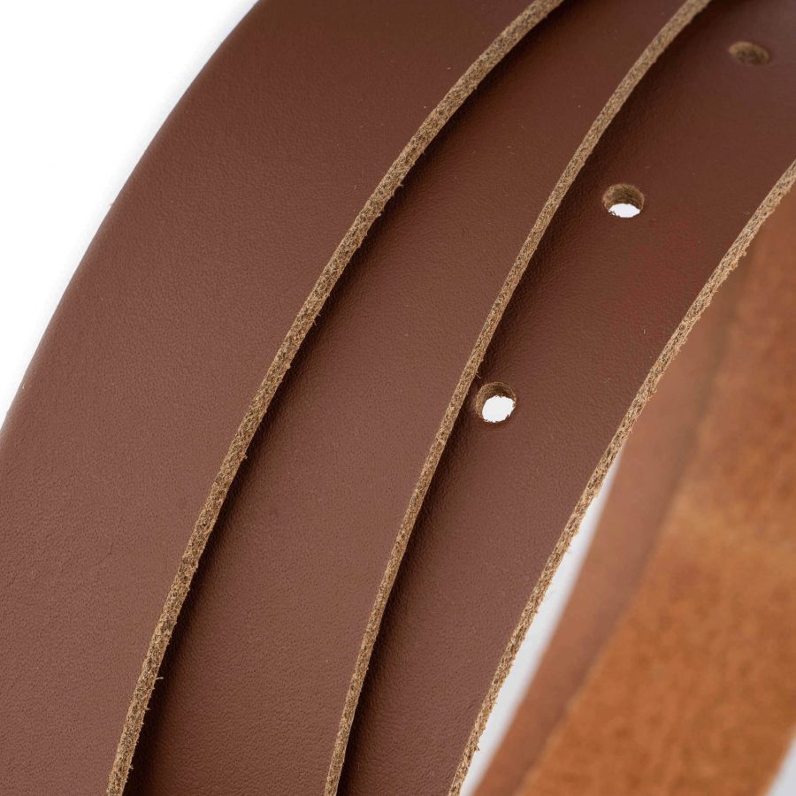brown belt strap without buckle 2 5 cm real leather 4